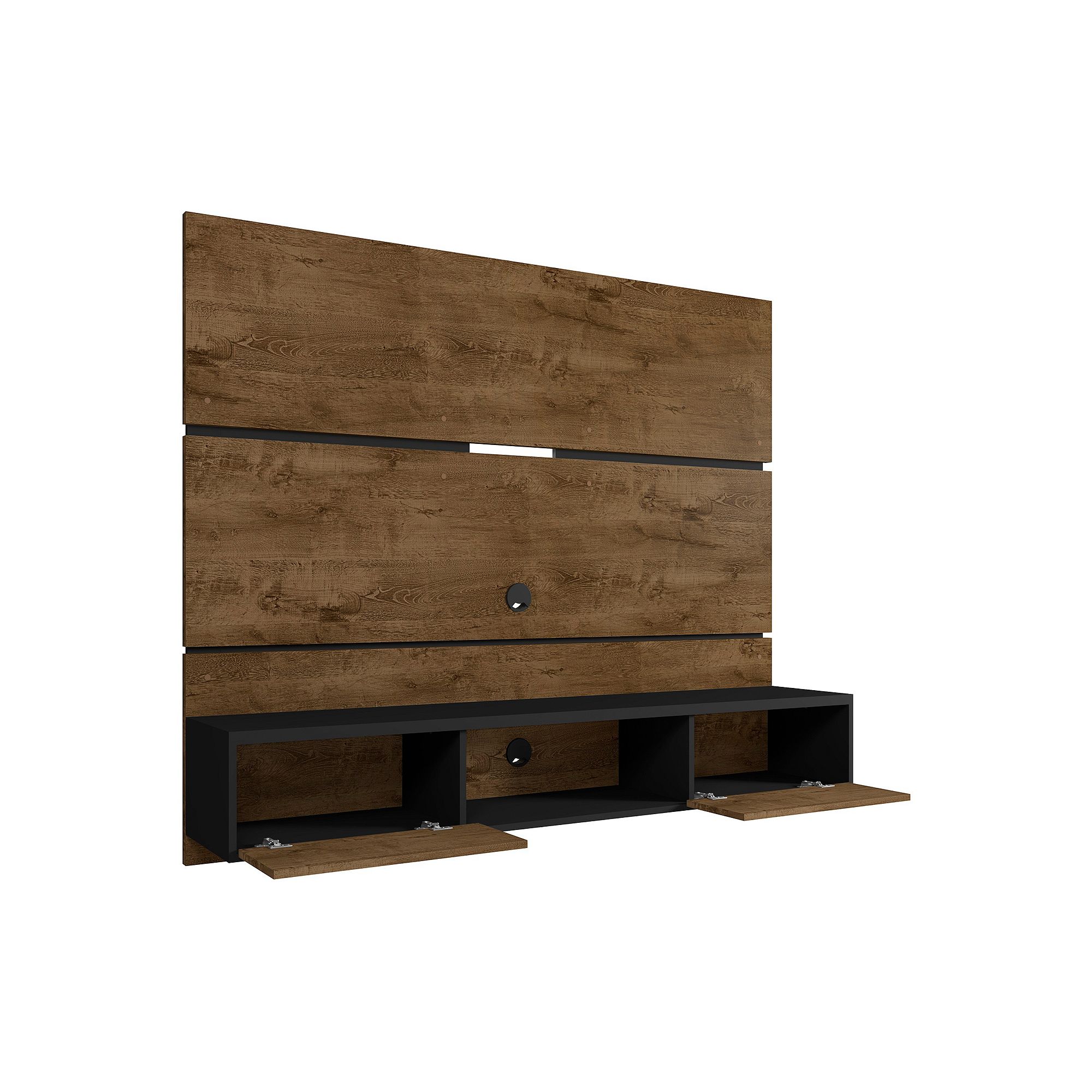 MANHATTAN COMFORT Vernon Floating Entertainment Center, Rustic Brown Black