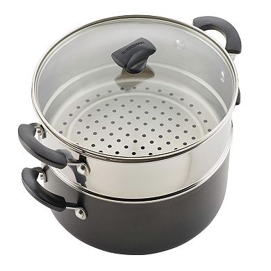 Farberware Cookstart Aluminum DiamondMax Nonstick 5.5-Quart Dutch Oven with Steamer Insert