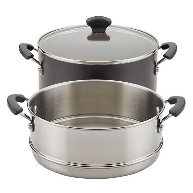 Farberware Cookstart Aluminum DiamondMax Nonstick 5.5-Quart Dutch Oven with Steamer Insert