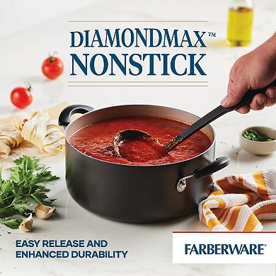 Farberware Cookstart Aluminum DiamondMax Nonstick 5.5-Quart Dutch Oven with Steamer Insert