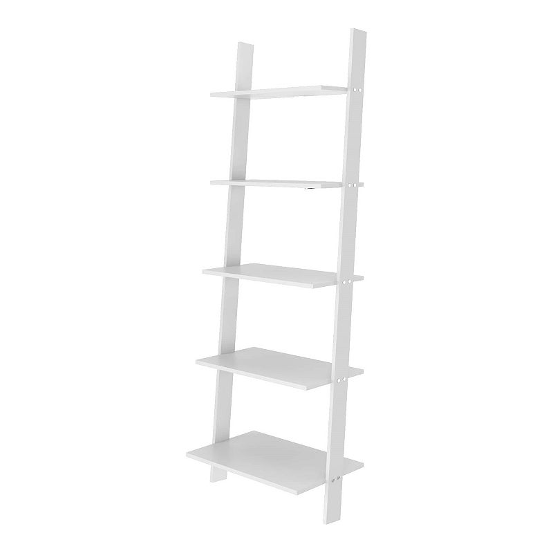 MANHATTAN COMFORT Cooper Ladder Bookcase, White