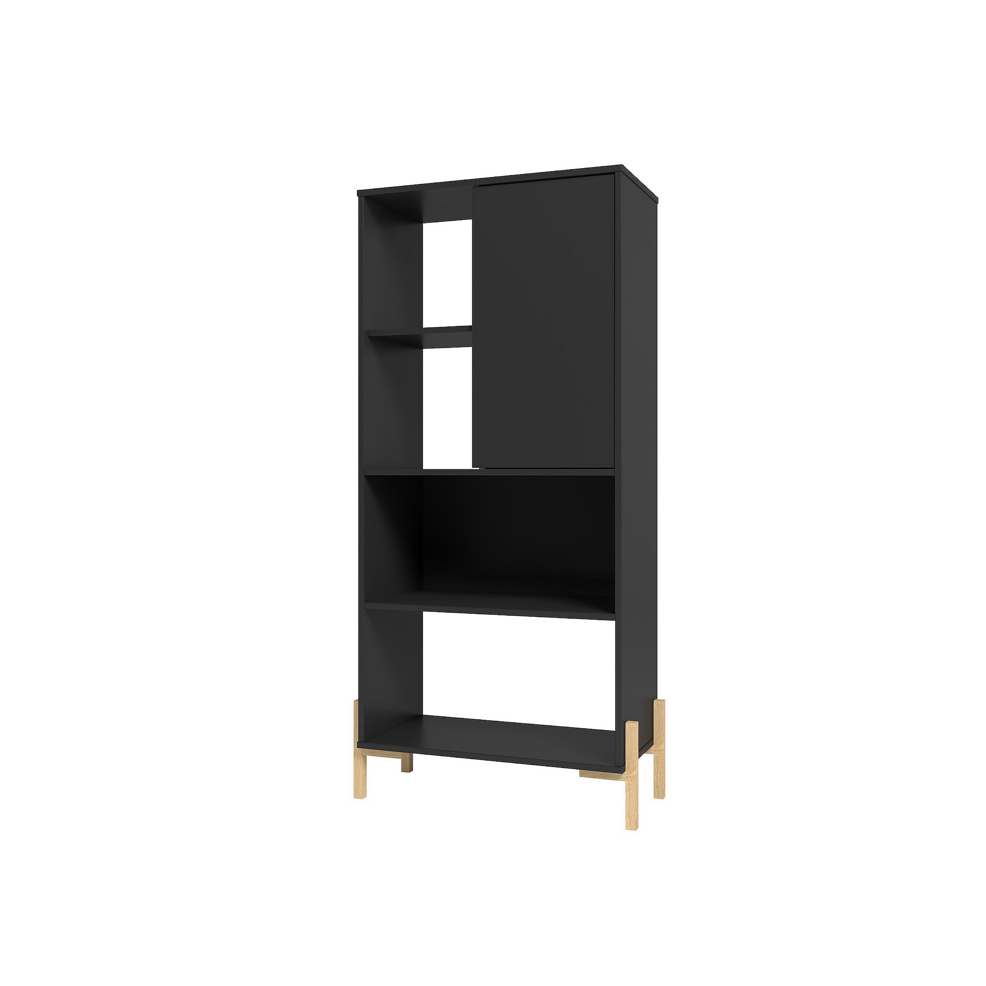 MANHATTAN COMFORT Bowery Bookcase, Black