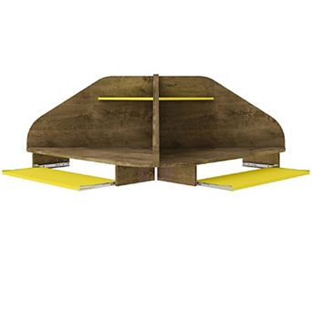 MANHATTAN COMFORT Bradley Floating Cubicle Section Desk Wall Decor 2 pc Set