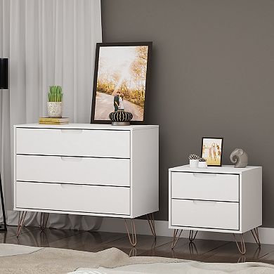 MANHATTAN COMFORT Rockefeller Dresser & Nightstand 2-piece Set