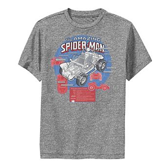 Boys 8-20 Marvel The Amazing Spider-Man Spider-Mobile Schematic Performance Graphic Tee
