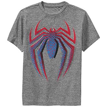 Boys 8-20 Marvel Spider-Man Dot Build-Up Logo Performance Graphic Tee