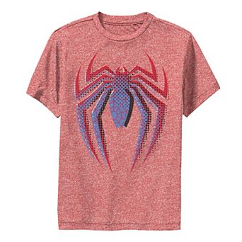 Boys 8-20 Marvel Spider-Man Dot Build-Up Logo Performance Graphic Tee