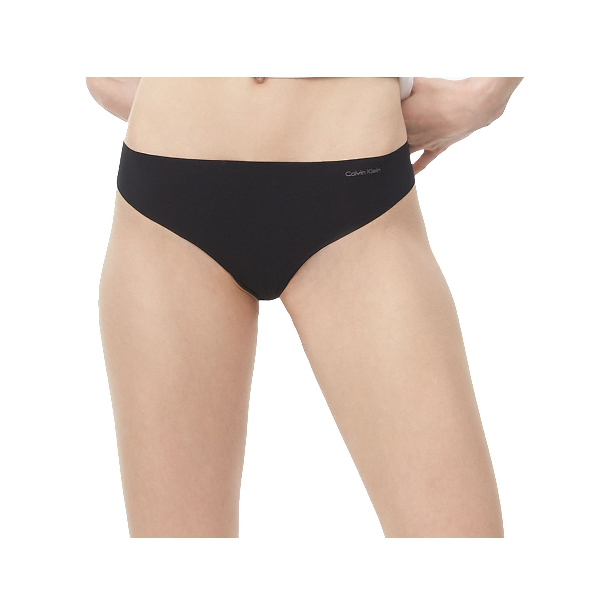 Womens Calvin Klein Invisibles Thong Panty D3428, Size: XS, Black