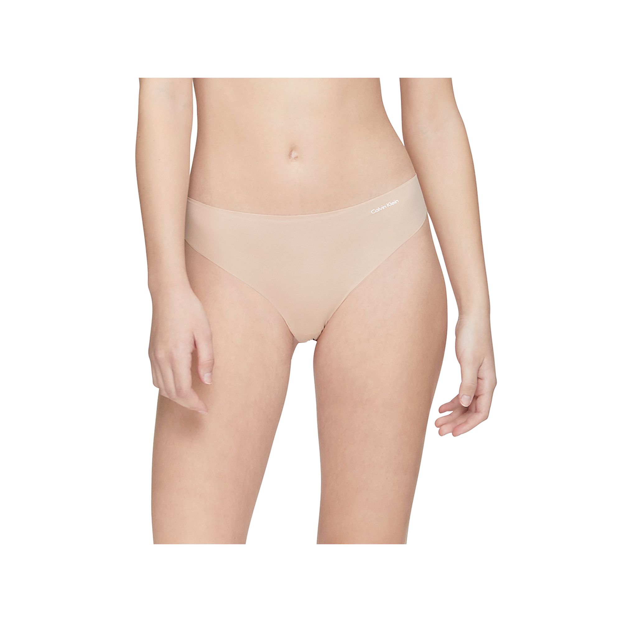 Womens Calvin Klein Invisibles Thong Panty D3428, Size: XL, Light Caramel