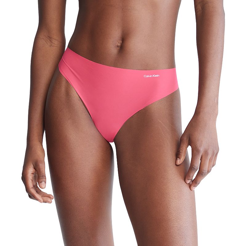 Womens Calvin Klein Invisibles Thong Panty D3428, Size: XS, Dark Pink