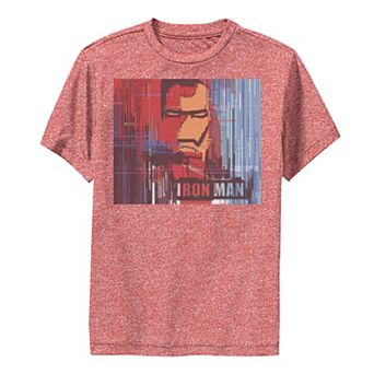 Boys 8-20 Marvel Iron Man Glitched Poster Performance Graphic Tee