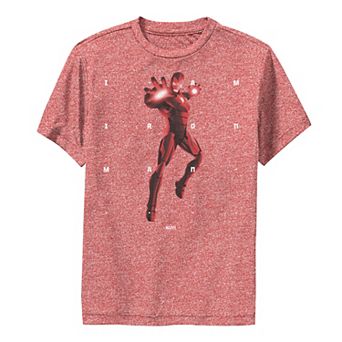 Boys 8-20 Marvel Iron Man Halftone Word Stack Performance Tee