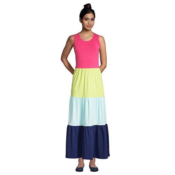 Women's Lands' End Tiered Sleeveless Maxi Dress