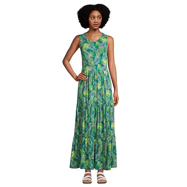 Women's Lands' End Tiered Sleeveless Maxi Dress
