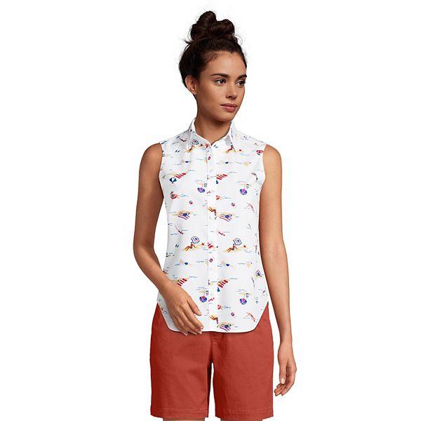 Women's Lands' End NoIron Supima Cotton Sleeveless Shirt