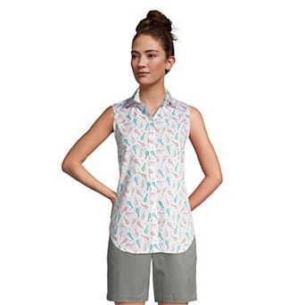 Women's Lands' End No-Iron Supima Cotton Sleeveless Shirt