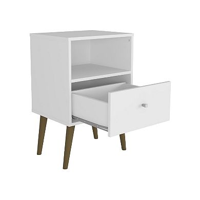 MANHATTAN COMFORT Liberty Mid-Century Modern Nightstand Table