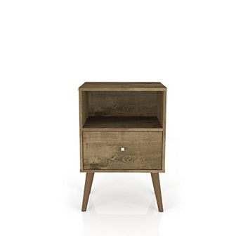MANHATTAN COMFORT Liberty Mid-Century Modern Nightstand Table