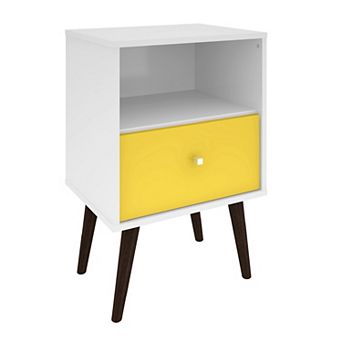MANHATTAN COMFORT Liberty Mid-Century Modern Nightstand Table
