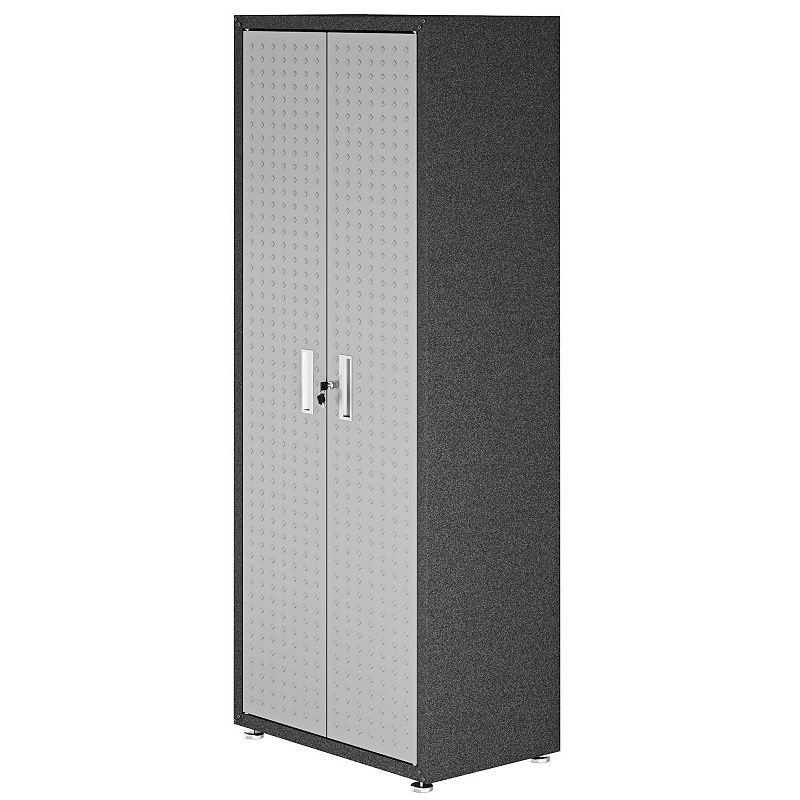 Fortress Textured Metal 75.4  Garage Cabinet with 4 Adjustable Shelves in Grey