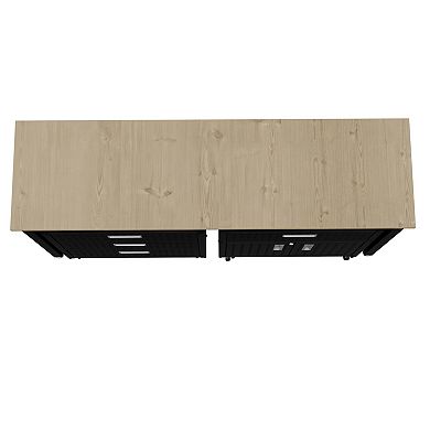 MANHATTAN COMFORT 3-Piece Fortress Mobile Garage Cabinet & Worktable Set