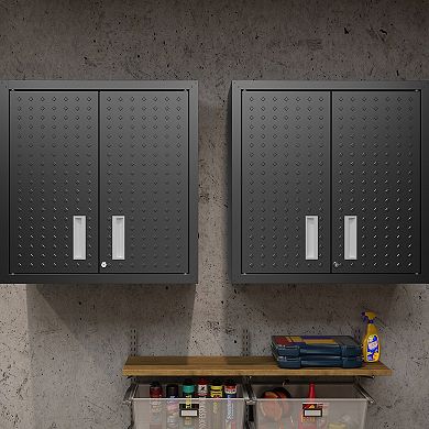 MANHATTAN COMFORT Fortress 2-Piece Floating Garage Cabinet Set