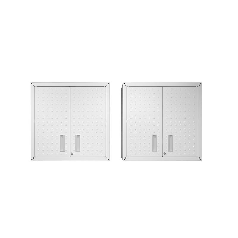 MANHATTAN COMFORT Fortress 2-Piece Floating Garage Cabinet Set, White