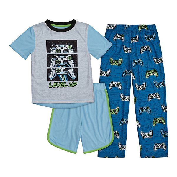 Boys 416 Cuddl Duds Top, Shorts & Pants Pajama Set