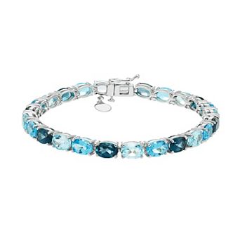 Sterling Silver Blue Topaz Bracelet