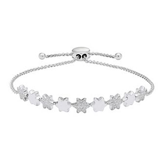 Sterling Silver 1/5 Carat T.W. Diamond Star Bolo Bracelet