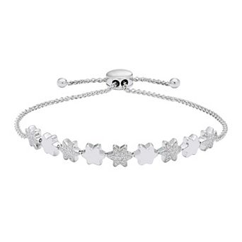 Sterling Silver 1/5 Carat T.W. Diamond Star Bolo Bracelet