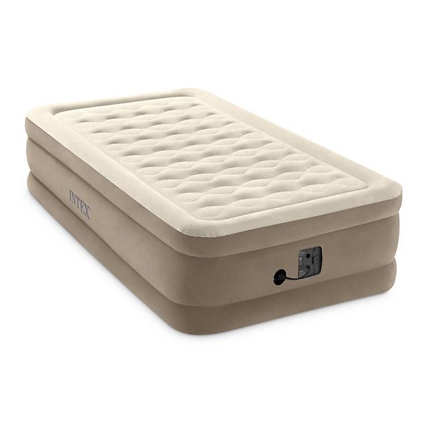 Intex Twin Bed Raised Air Mattress With Built-In Pump 