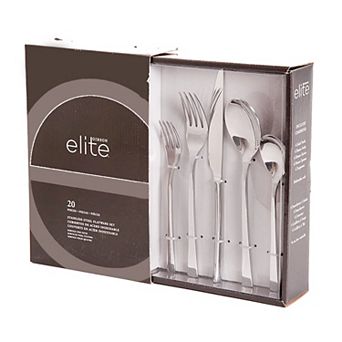Gibson Elite Sparland Forged Stainless Steel Flatware Silverware Set, 20 pc