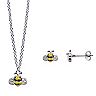 FAO Schwarz Fine Silver Plated Bumblebee Necklace & Earring Set