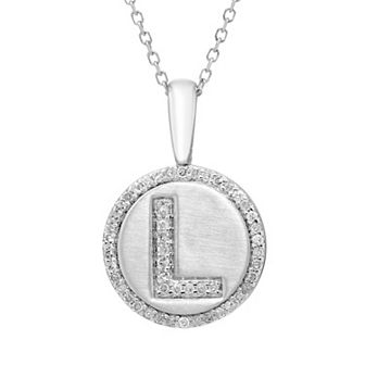 It's Personal Sterling Silver & Diamond Accent Initial Pendant Necklace