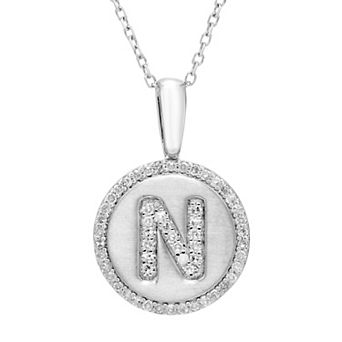 It's Personal Sterling Silver & Diamond Accent Initial Pendant Necklace