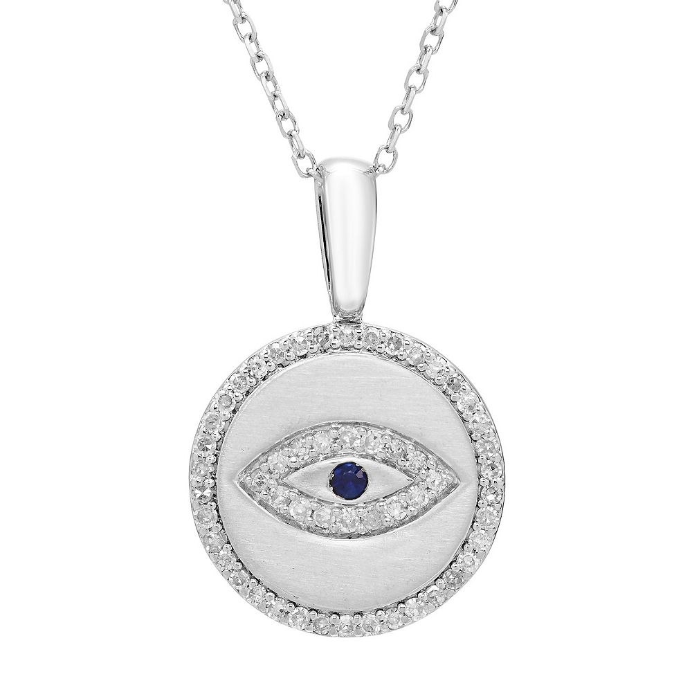 It's Personal Sterling Silver & Diamond-Accent Evil Eye Pendant Necklace