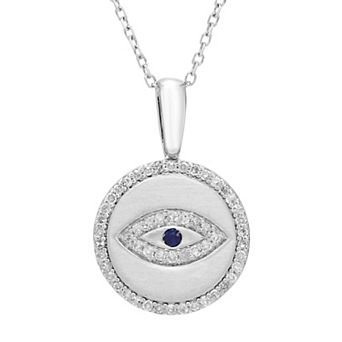 It's Personal Sterling Silver & Diamond-Accent Evil Eye Pendant Necklace