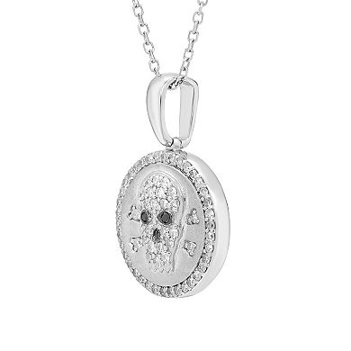 It's Personal Sterling Silver & Diamond-Accent Skull Pendant Necklace