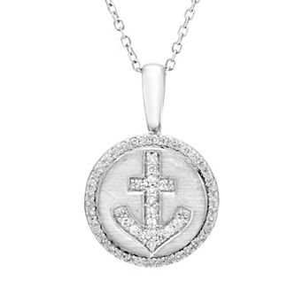 It's Personal Sterling Silver & Diamond-Accent Anchor Pendant Necklace
