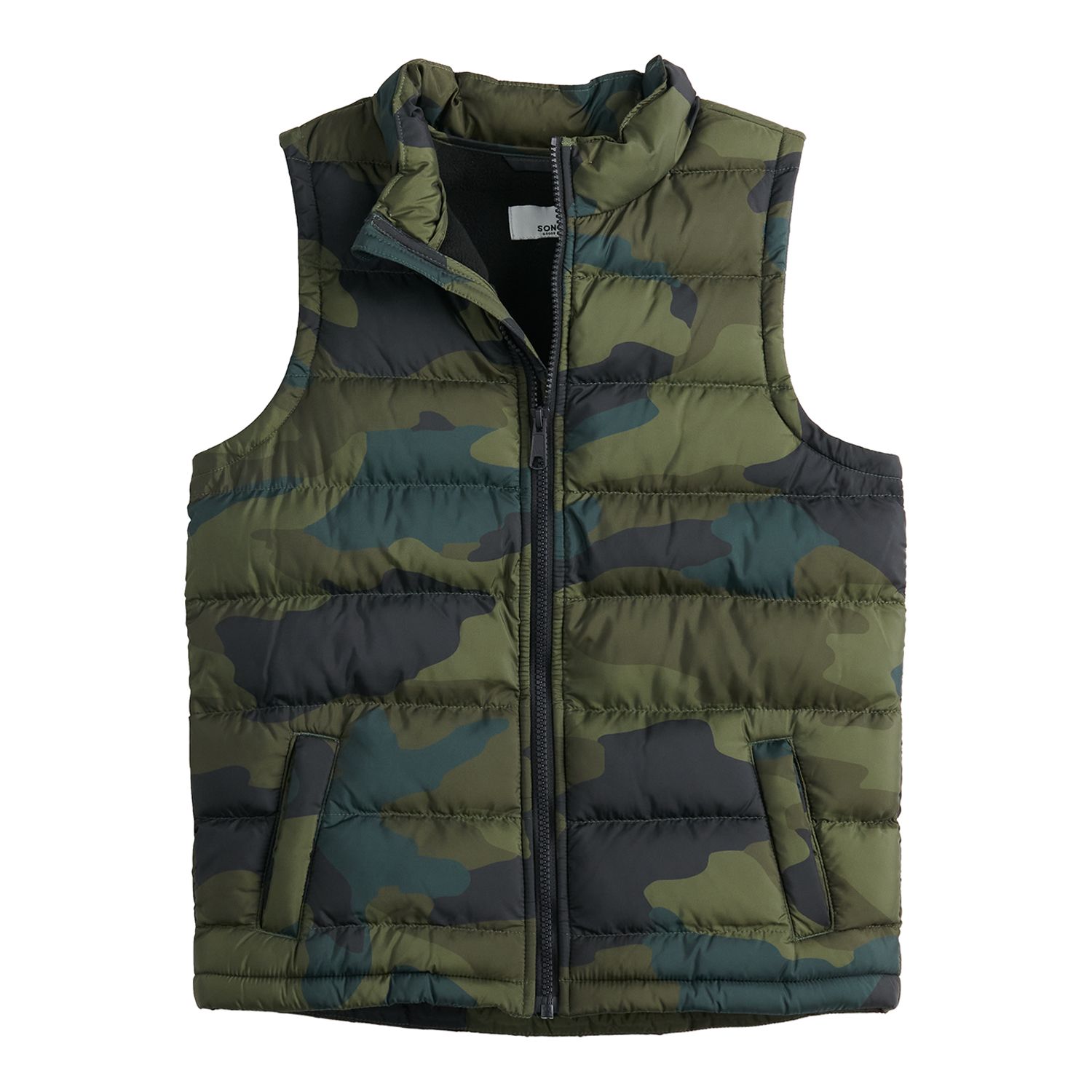 camouflage puffer vest