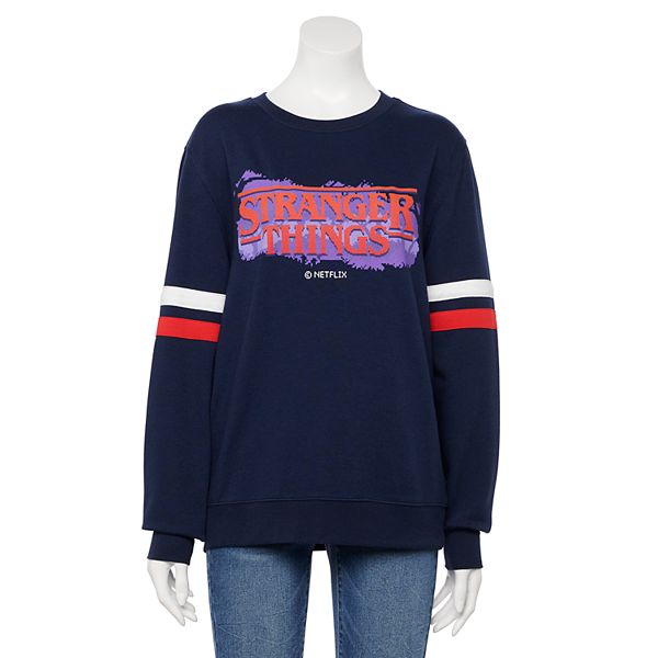 Juniors Stranger Things Fleece Crew Neck Sweatshirt