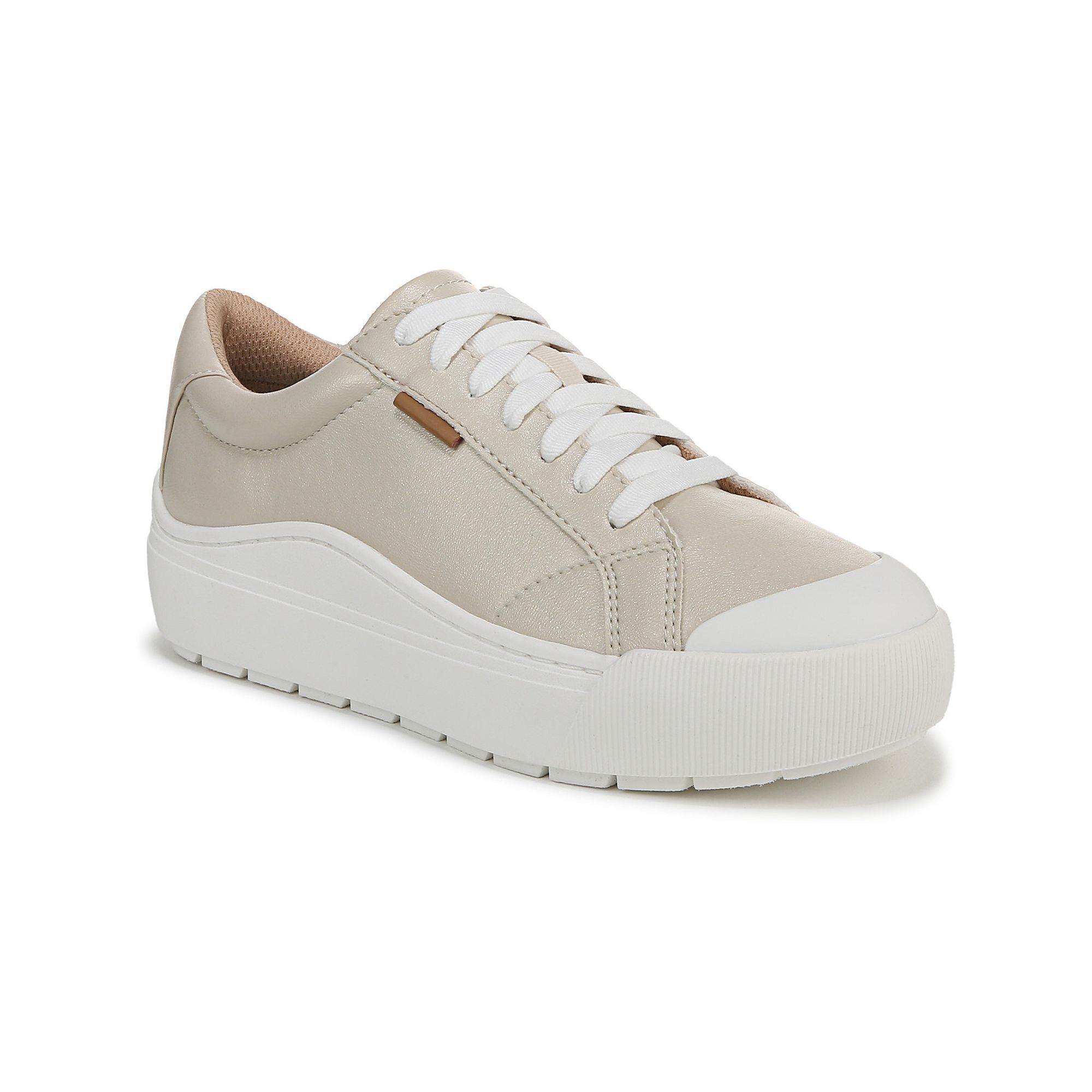 Dr. Scholls Time Off Womens Platform Sneakers, Size: 6, Beige Shimmer