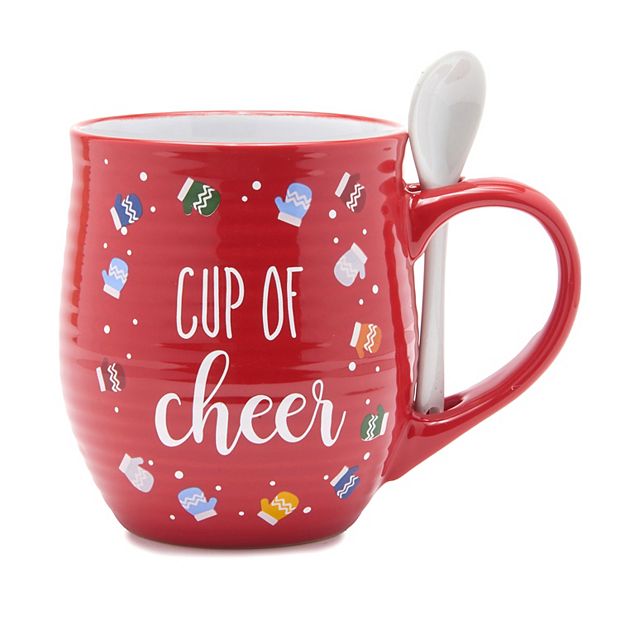 Printed Mugs Cup Heater With Spoon, For Office