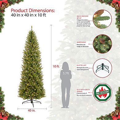 PULEO INTERNATIONAL 10-ft. Pre-Lit Pencil Fraser Fir Artificial Christmas Tree