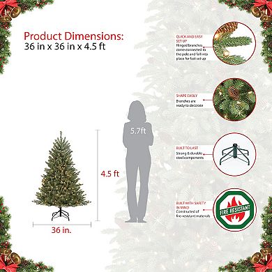 PULEO INTERNATIONAL 4-ft. Pre-Lit Fraser Fir Artificial Christmas Tree