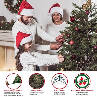 PULEO INTERNATIONAL 10-ft. Pre-Lit Fraser Fir Artificial Christmas Tree