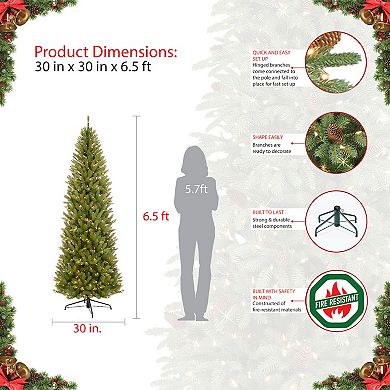PULEO INTERNATIONAL 6-ft. Pre-Lit Fraser Fir Pencil Artificial Christmas Tree