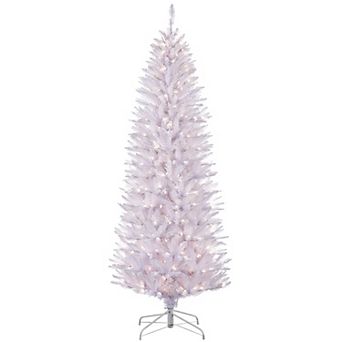 PULEO INTERNATIONAL 4-ft. Pre-Lit White Fraser Fir Pencil Artificial Christmas Tree