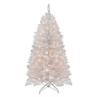 Puleo International 4-ft. Pre-Lit White Fraser Fir Pencil Artificial Christmas Tree